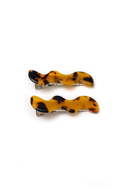 Wavy Hair Clip Set of 2, Tortoise