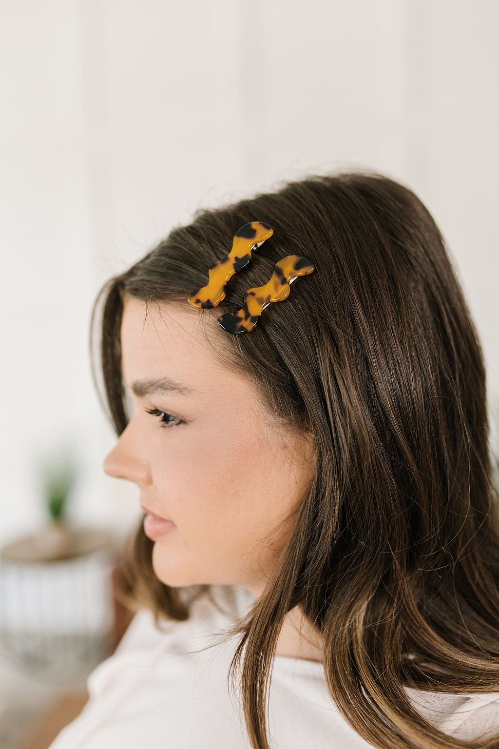 Wavy Hair Clip Set of 2, Tortoise