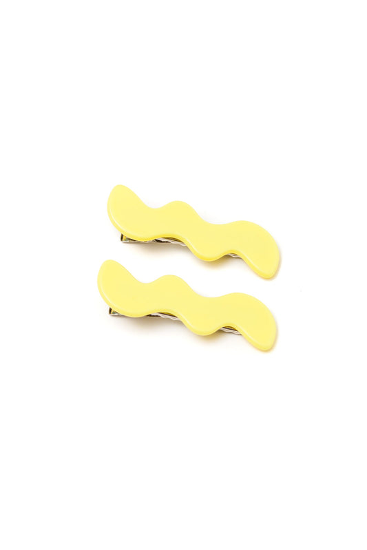 Wavy Hair Clip Set of 2, Yellow