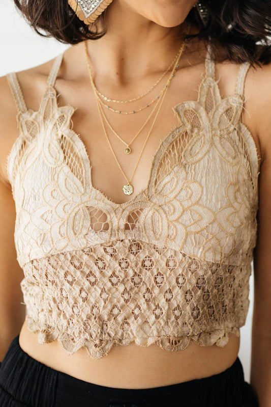 Live In Lace Bralette, Taupe