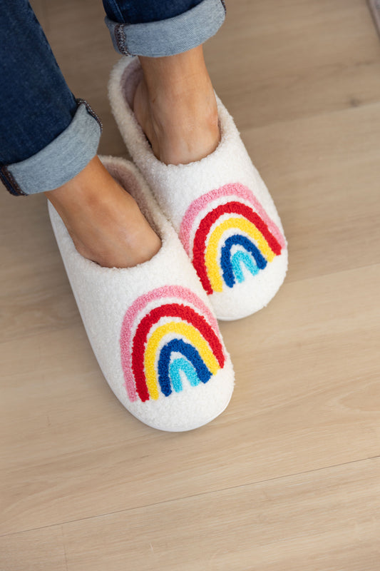 Vibrant Rainbow Slippers