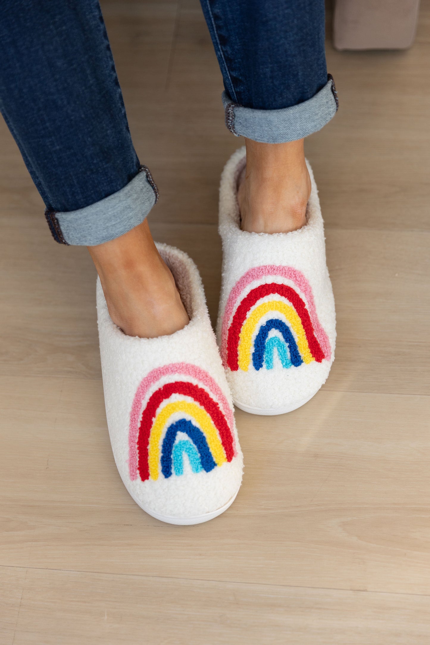 Vibrant Rainbow Slippers